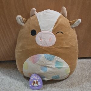 Squishmallows Tan and Cream Cow Plush
